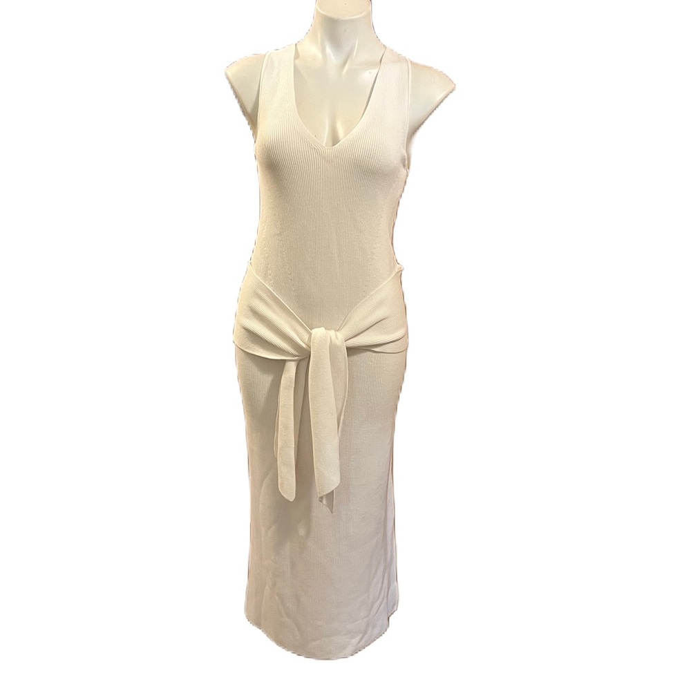 Rag & Bone Elegant sleeveless tie-front  Michelle Sweater Dress in White